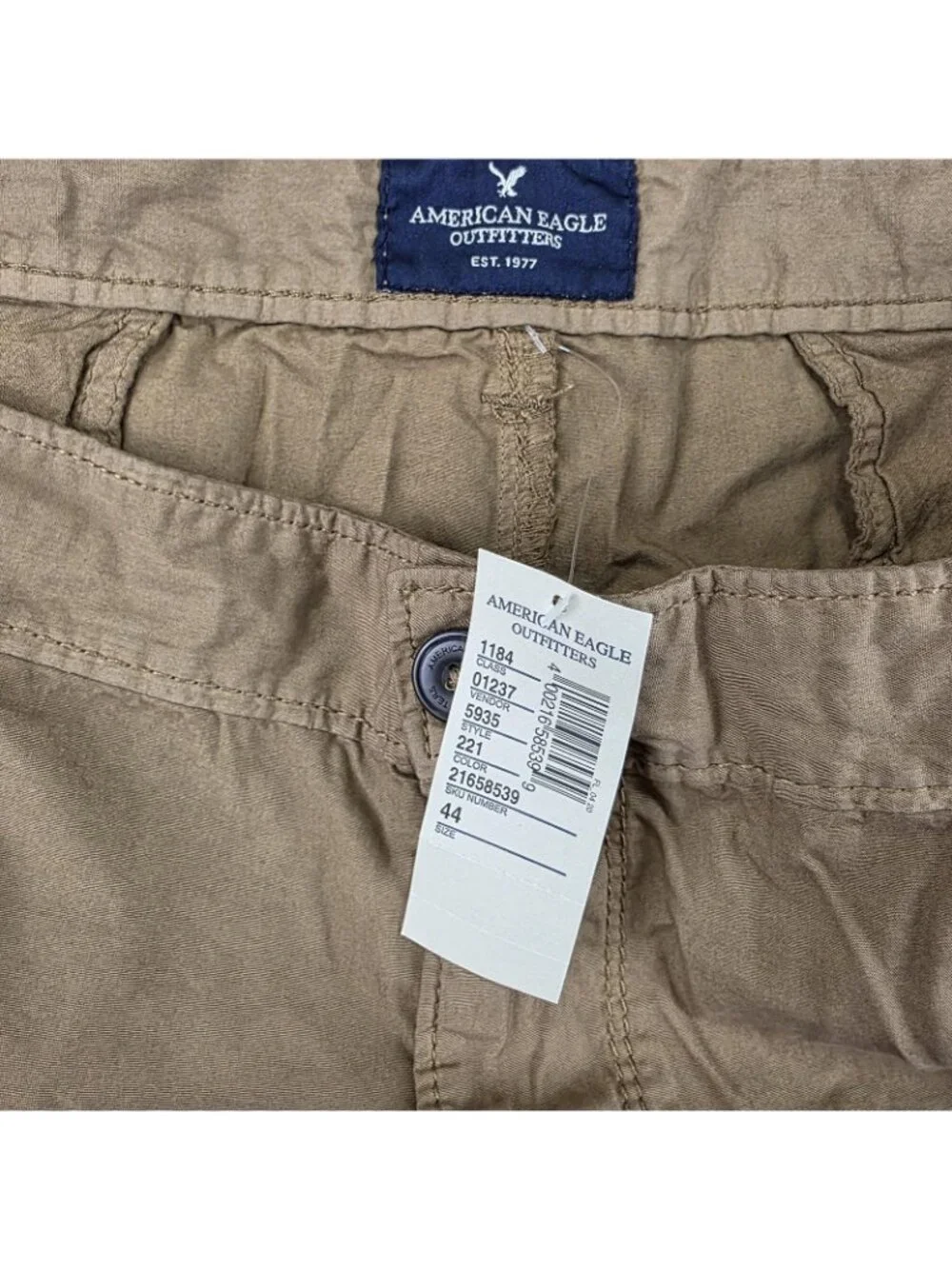 American Eagle Cargo Shorts Mens 44 Beige Slim Fit Canvas Utility NWT